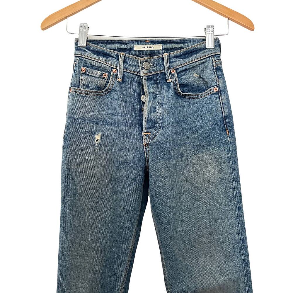 REVOLVE GRLFRND Womens Karolina Jeans Skinny Raw Hem Roll Up Blue Size 23 - Picture 3 of 10